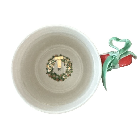 Anthropologie Bistro Tile Stoneware Monogram S Festive Edition Coffee Mug NWT - Picture 6 of 9